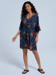 Animal Orange Womens Jasmine Print Kaftan Dress - Image 2 of 8