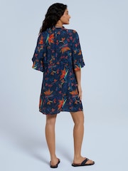 Animal Orange Womens Jasmine Print Kaftan Dress - Image 3 of 8