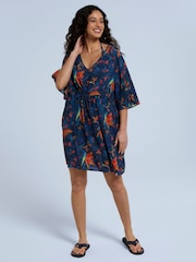 Animal Orange Womens Jasmine Print Kaftan Dress - Image 4 of 8