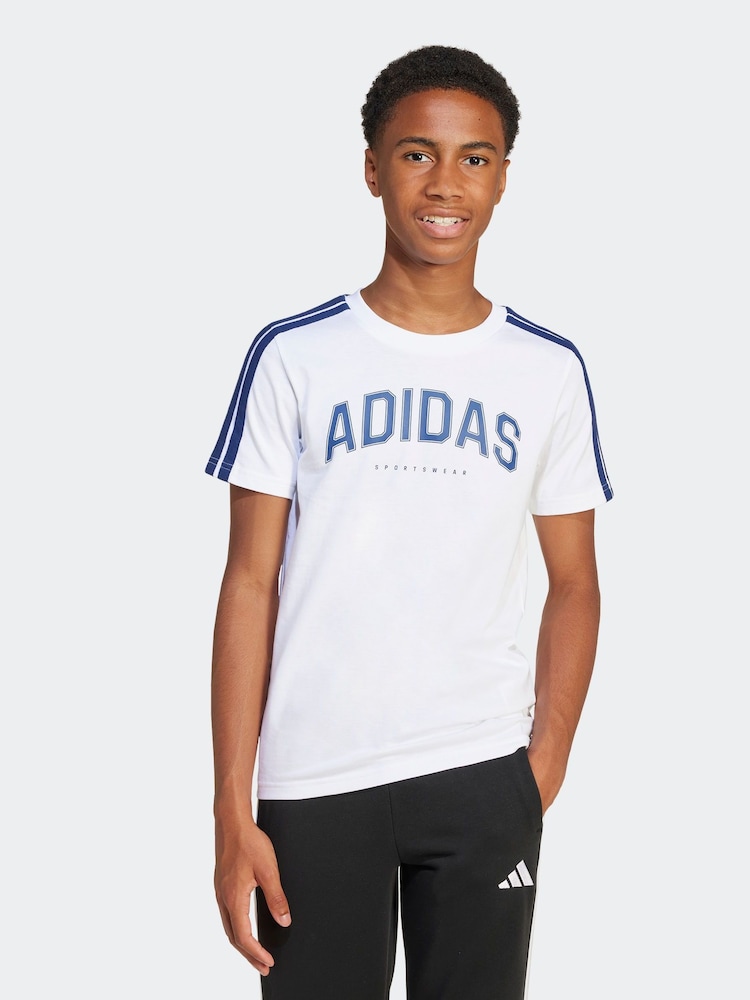 Blanco - Camiseta 100% algodón universitaria de adidas - Imagen 1 de 6