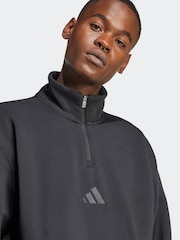 adidas Black All Szn Fleece 1/4-zip Crew Sweatshirt - Image 4 of 6