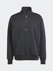 adidas Black All Szn Fleece 1/4-zip Crew Sweatshirt - Image 6 of 6