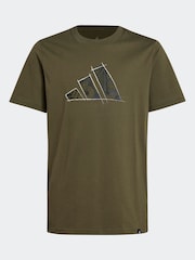 أخضر - تيشرت مزيَّن برسمة جرافيك قطن 100% من adidas - صورة 8 من 8