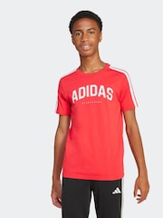 Rojo - Camiseta 100% algodón universitaria de adidas - Imagen 1 de 6