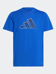 أزرق - تيشرت مزيَّن برسمة جرافيك قطن 100% من adidas - صورة 8 من 8