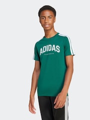 Verde - Camiseta 100% algodón universitaria de adidas - Imagen 1 de 8