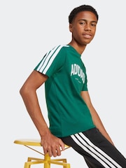 Verde - Camiseta 100% algodón universitaria de adidas - Imagen 6 de 8