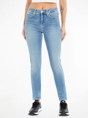 Calvin Klein Blue Mid Rise Skinny Jeans - Image 1 of 6