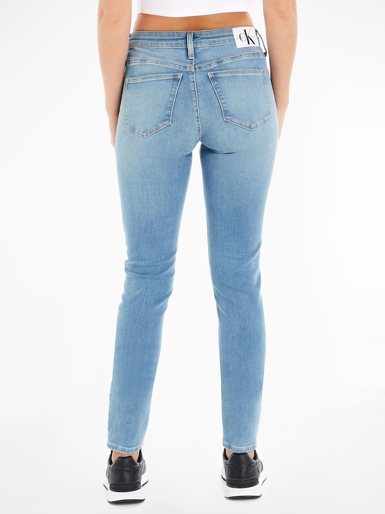 Calvin Klein Blue Mid Rise Skinny Jeans - Image 2 of 6