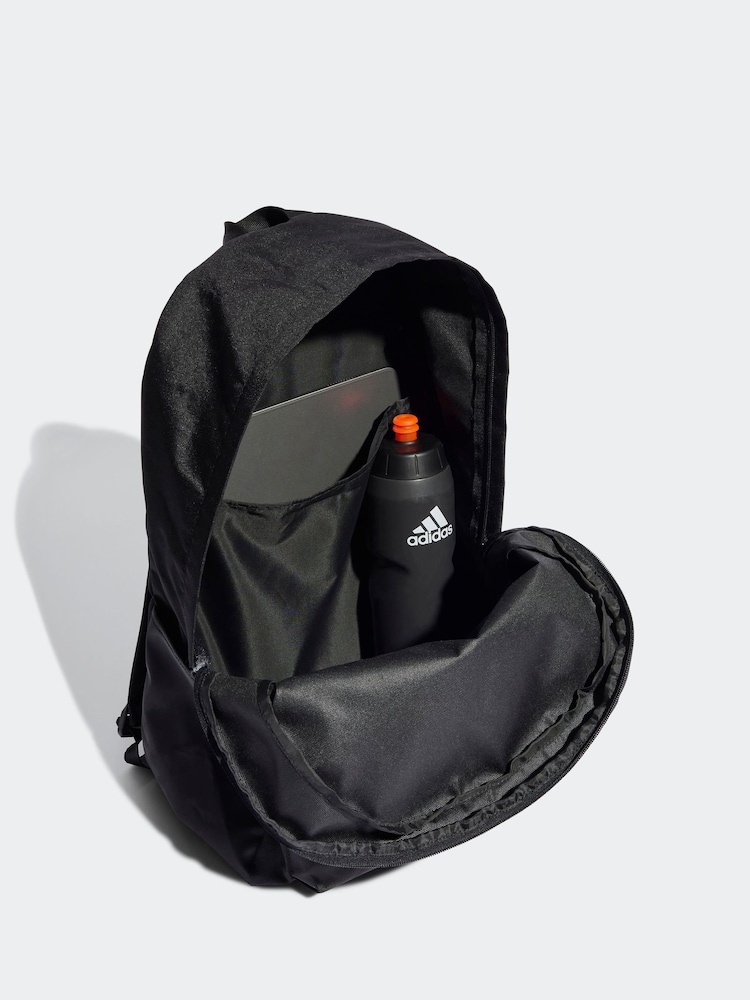 adidas Black Chrome Classic 3 Bar Logo Backpack - Image 4 of 6