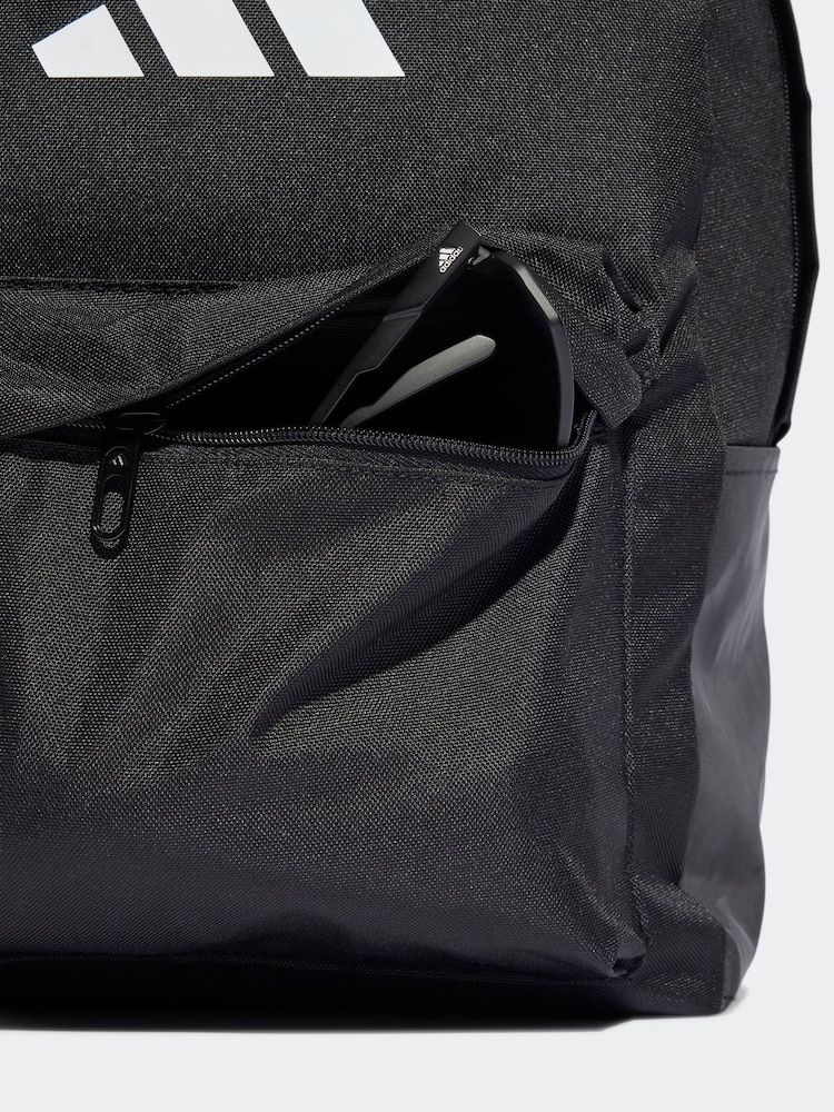 adidas Black Chrome Classic 3 Bar Logo Backpack - Image 5 of 6