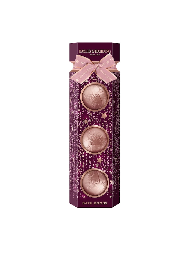 Baylis & Harding Wild Cherry & Vanilla Luxury Bath Bomb Trio Gift Set - Image 1 of 5 Baylis & Harding Wild Cherry & Vanilla Luxury Bath Bomb Trio Gift Set - Image 1 of 5