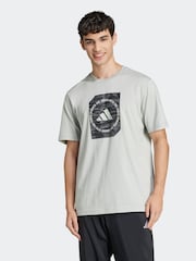 Серый - adidas Camo Shape 100% Cotton Graphic T-Shirt - Image 5 of 10
