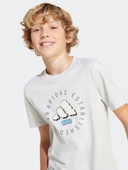 adidas Grey 100% Cotton Graphic T-Shirt - Image 1 of 5