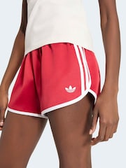 adidas Originals Red 3-Stripes Sprinter Shorts - Image 4 of 6
