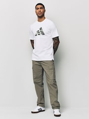Branco - Camiseta estampada adidas Codes Camo 100% algodão - Imagem 3 de 4