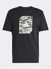adidas Black Camo Shape 100% Cotton Graphic T-Shirt - Image 10 of 10