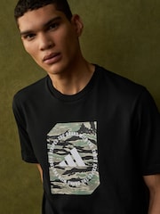 adidas Black Camo Shape 100% Cotton Graphic T-Shirt - Image 4 of 10