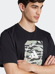 adidas Black Camo Shape 100% Cotton Graphic T-Shirt - Image 8 of 10