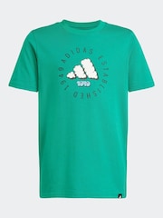أخضر - تيشِرت مزيَّن برسمة جرافيك من القطن 100% من adidas - صورة 6 من 6