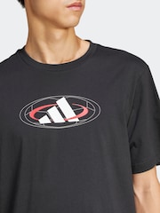 adidas Black House of Tiro Block Graphic 100% Cotton T-Shirt - Image 5 of 7