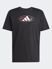 adidas Black House of Tiro Block Graphic 100% Cotton T-Shirt - Image 7 of 7