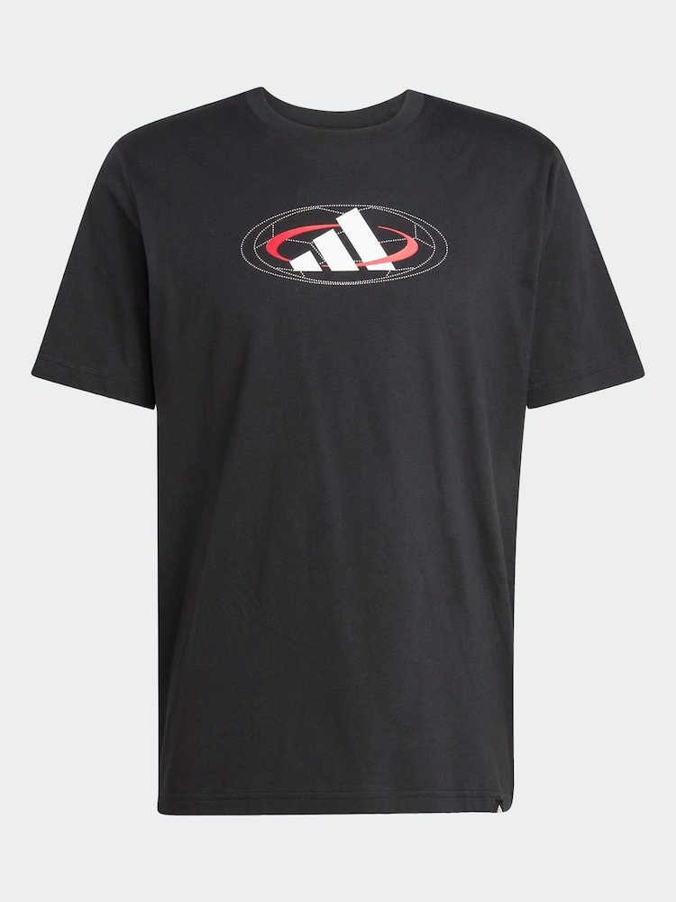 adidas Black House of Tiro Block Graphic 100% Cotton T-Shirt - Image 7 of 7