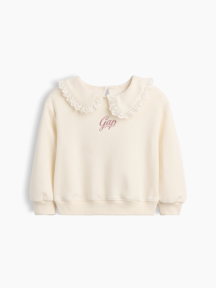 Gap Cream Vintage Soft Collared Logo Sweatshirt (6mths-5yrs) - Image 1 of 2 Gap Cream Vintage Soft Collared Logo Sweatshirt (6mths-5yrs) - Image 1 of 2