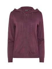 M&Co Purple Zip Through Knitted Hoodie - Image 5 of 5