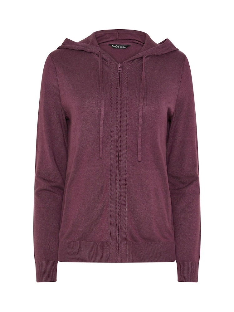 M&Co Purple Zip Through Knitted Hoodie - Image 5 of 5 M&Co Purple Zip Through Knitted Hoodie - Image 5 of 5