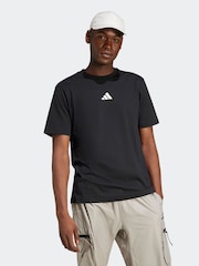 Schwarz - adidas City Escape Space Graphic 100% Cotton T-Shirt - Bild 4 von 7