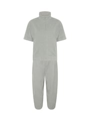 PixieGirl Petite Grey Brushed Funnel Neck Jacket & Barrel Trousers Set - Image 6 of 6