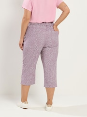 Violett mit Paisley-Muster - Yours Curve Cropped-Hose aus kühlender Baumwolle - Bild 3 von 4