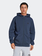 Blå - adidas Designad för träning Full-Zip Track Huvtröja - Bild 1 av 6