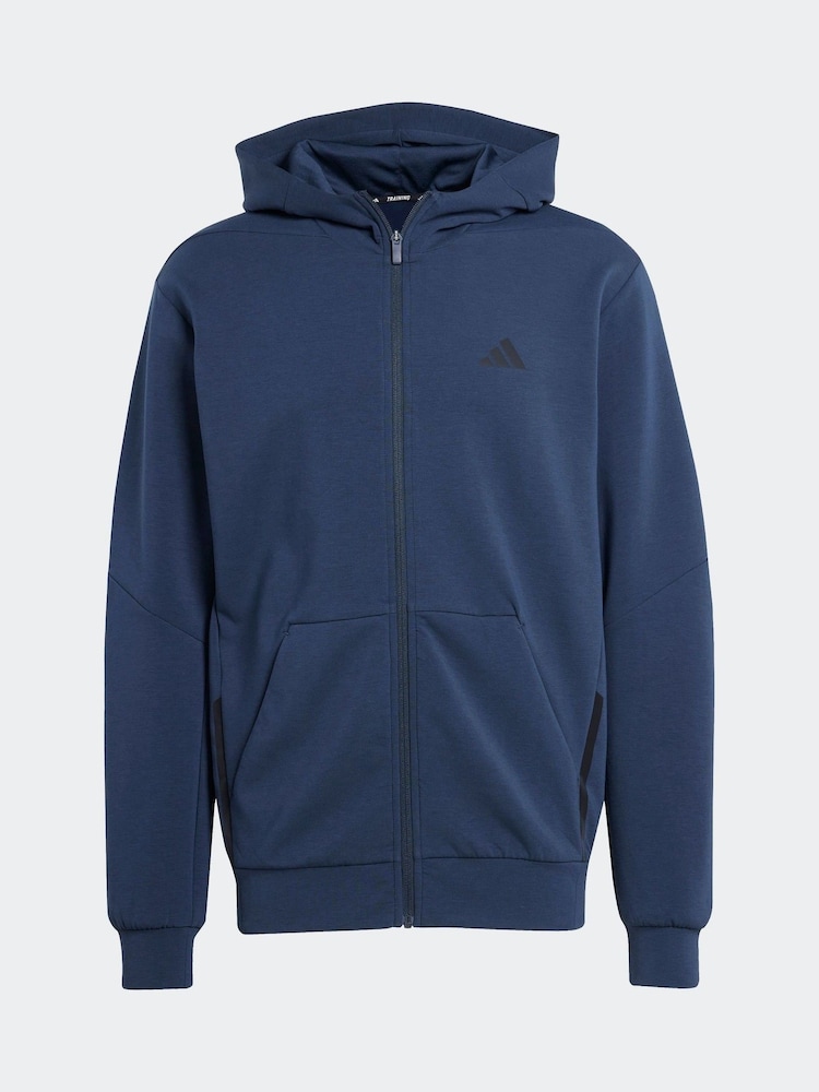 Blå - adidas Designad för träning Full-Zip Track Huvtröja - Bild 6 av 6
