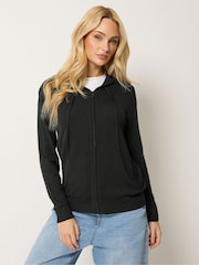 M&Co Black Zip Through Knitted Hoodie - Image 1 of 5