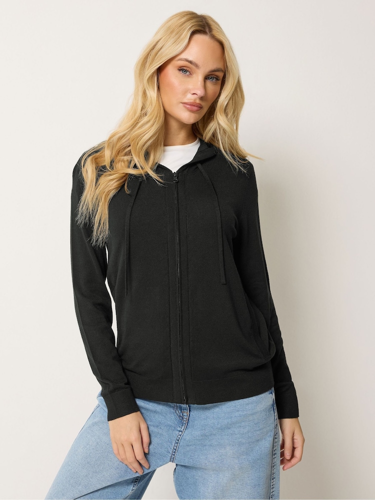 M&Co Black Zip Through Knitted Hoodie - Image 1 of 5 M&Co Black Zip Through Knitted Hoodie - Image 1 of 5
