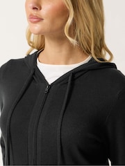M&Co Black Zip Through Knitted Hoodie - Image 4 of 5