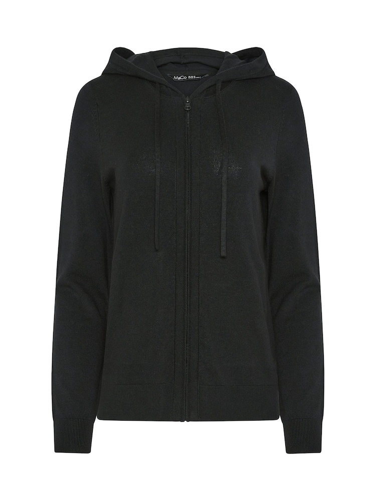 M&Co Black Zip Through Knitted Hoodie - Image 5 of 5 M&Co Black Zip Through Knitted Hoodie - Image 5 of 5