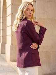 Roman Red Fray Mid Boucle Jacket - Image 3 of 4
