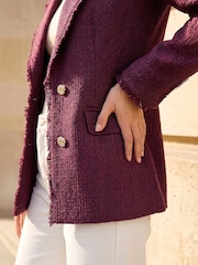 Roman Red Fray Mid Boucle Jacket - Image 4 of 4