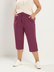 Lila - Yours Curve Cropped-Hose aus kühlender Baumwolle - Bild 1 von 5