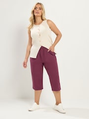 Lila - Yours Curve Cropped-Hose aus kühlender Baumwolle - Bild 2 von 5