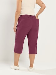 Lila - Yours Curve Cropped-Hose aus kühlender Baumwolle - Bild 3 von 5