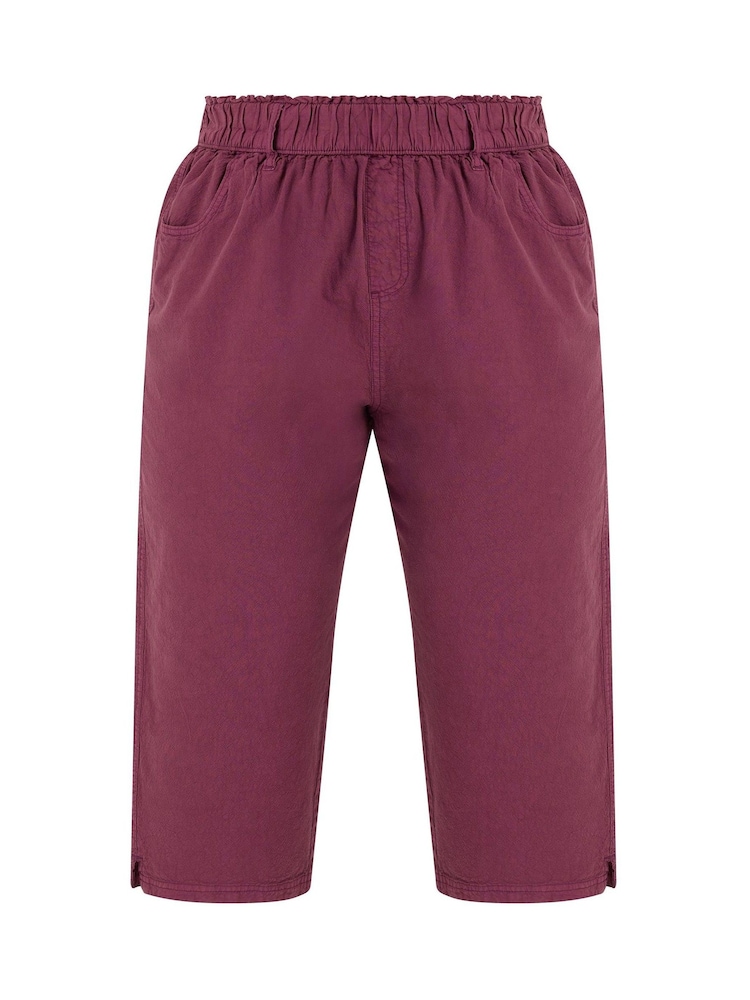 Lila - Yours Curve Cropped-Hose aus kühlender Baumwolle - Bild 5 von 5