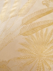 Yellow Tropical Floral 100% Cotton 200 Thread Count Jacquard Duvet Cover and Pillowcase Set - Image 4 of 5
