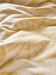 Yellow Tropical Floral 100% Cotton 200 Thread Count Jacquard Duvet Cover and Pillowcase Set - Image 5 of 5