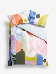 Multi 100% Cotton Geometric Duvet Cover Set - Image 4 of 4