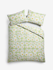2 Pack Green Floral Daisy Reversible Duvet Cover and Pillowcase Set - Image 8 of 9