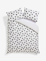 Black/White Heart Reversible Duvet Cover and Pillowcase Set - Image 4 of 4